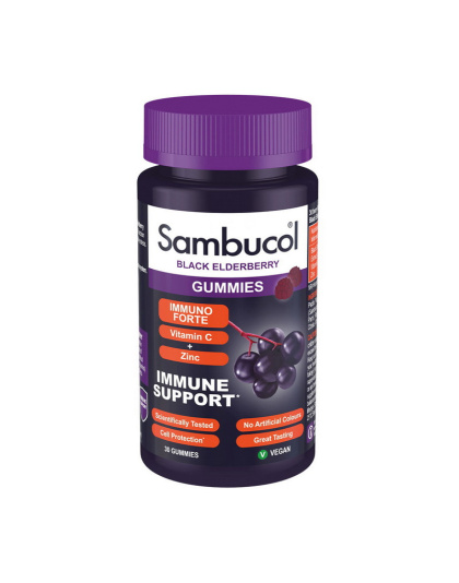 Sambucol Immuno Forte + Vitamin C + Zinc (30 gummies)
