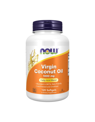 NOW Virgin Coconut Oil 1000 mg (термін до 28.03.2026 відсутня пломба) (120 softgels)