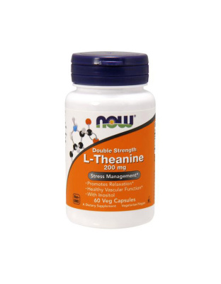 NOW L-Theanine 200 mg Double Strenght (60 veg caps)