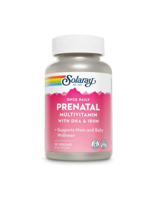 Solaray Prenatal Multivitamin with DHA & Iron (90 veg caps)