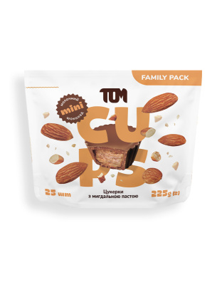 TOM peanut butter Цукерки з мигдальною пастою в молочному шоколаді - Family Pack (225 g)