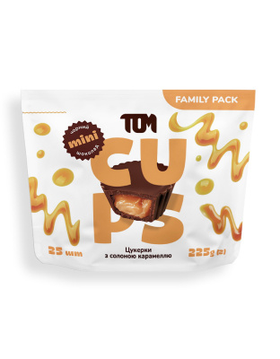 TOM peanut butter Цукерки з солоною карамеллю чорний шоколад - Family Pack (225 g)