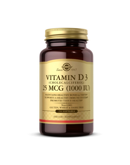Solgar Vitamin D3 25 mcg (1000 IU) (250 softgels)