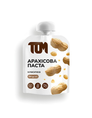 TOM peanut butter Арахісове Масло (64 g, класична)