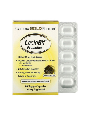 California Gold Nutrition LactoBif Probiotics 5 Billion (60 veg caps)