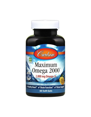 Carlson Labs Maximum Omega 2000 mg (60 soft gels, natural lemon)