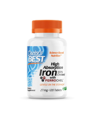 Doctor's BEST High Absorption Iron Chelated with Ferrochel (120 tabs)