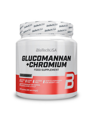 BioTech Glucomannan + Chromium (затертий термін придатності) (225 g, unflavoured)