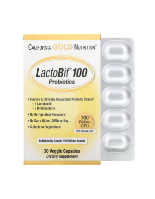 California Gold Nutrition LactoBif Probiotics 100 Billion (30 veg caps)