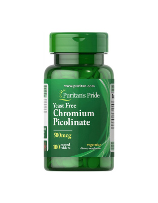 Puritan's Pride Chromium Picolinate 500 mcg Yeast Free (100 tablets)