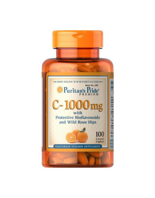 Puritan's Pride C-1000 mg with bioflavonoids and wild rose hips (100 caplets)