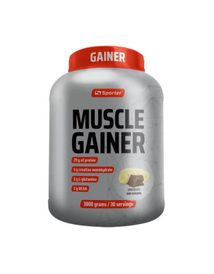 Sporter Muscle Gainer (3 kg, chocolate and banana)