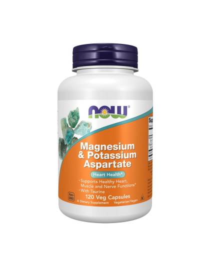 NOW Magnesium & Potassium Aspartate (120 veg caps)