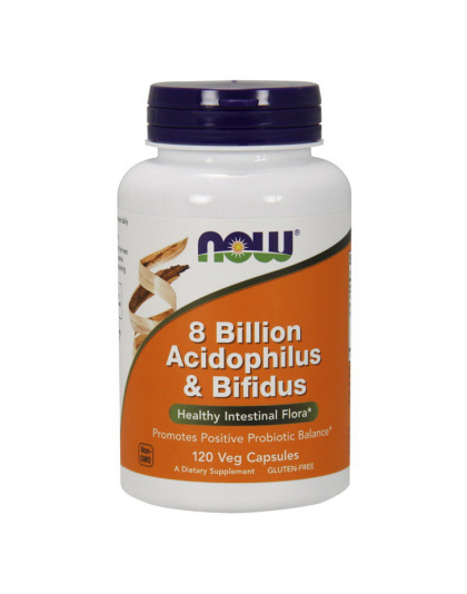 NOW 8 Billion Acidophilus & Bifidus (120 veg caps)