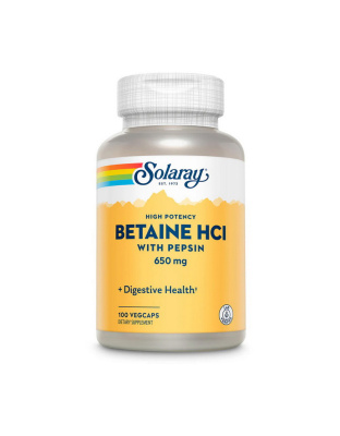 Solaray Betaine HCL with pepsin 650 mg (100 veg caps)
