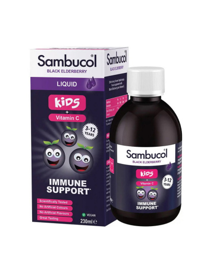 Sambucol Black Elderberry Liquid For Kids + Vitamin C (230 ml)