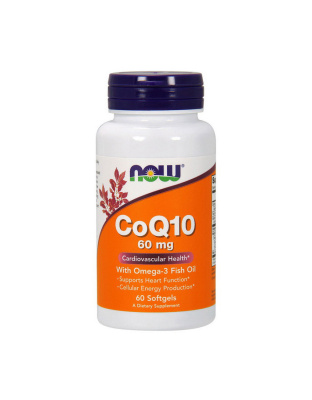 NOW CoQ10 60 mg with Omega-3 (60 softgels)