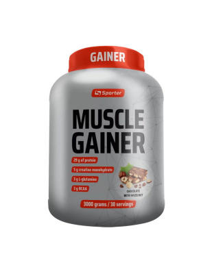 Sporter Muscle Gainer (3 kg, chocolate with hazelnut)