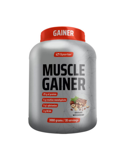 Sporter Muscle Gainer (3 kg, chocolate with hazelnut)