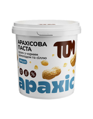 TOM peanut butter Арахісова Паста (500 g, кранч з чорним шоколадом та сiллю)