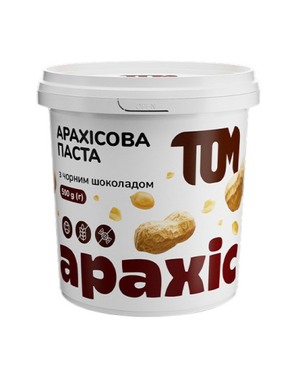 TOM peanut butter Арахісова Паста (500 g, з чорним шоколадом)