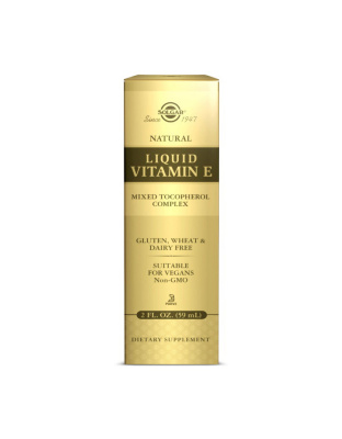 Solgar Liquid Vitamin E 100 mg (150 IU) mixed tochopherol complex (59 ml)