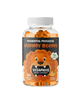 Powerful Progress Yummy Boomy Vitamins for Kids (60 shaped gummies, orange)