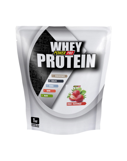 Power Pro Whey Protein +урсоловая кислота (1 kg, полуниця)