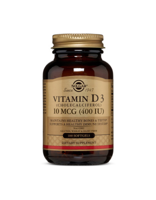 Solgar Vitamin D3 10 mcg (400 IU) (100 softgels)