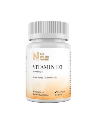 My Nutri Week Vitamin D3 2000IU (50 mcg) (60 caps)