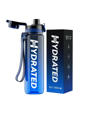 Brave U Hydrate Waterbottle (1 L, blue/black)