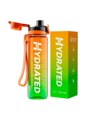Brave U Hydrate Waterbottle (1 L, orange/green)