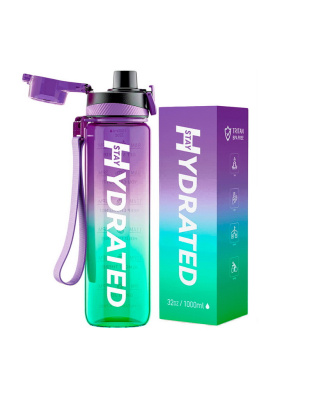 Brave U Hydrate Waterbottle (1 L, purple/green)