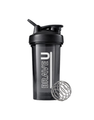 Brave U Shaker With Metal Ball (600 ml, black)
