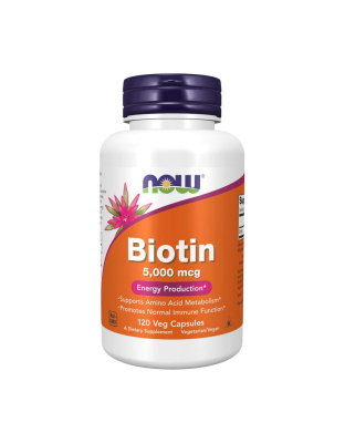NOW Biotin 5,000 mcg (120 veg caps)