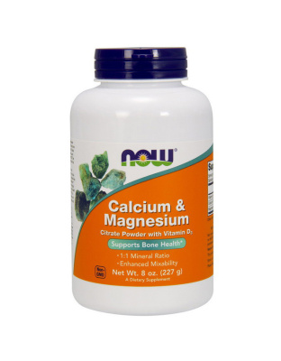 NOW Calcium & Magnesium (227 g, unflavoured)
