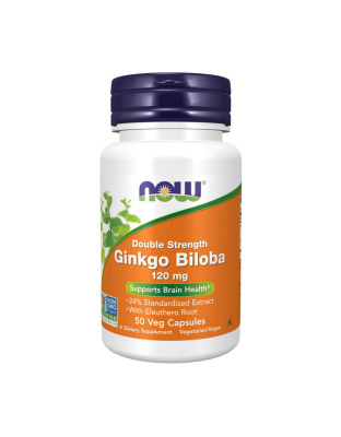 NOW Ginkgo Biloba 120 mg Double Strength (50 veg caps)