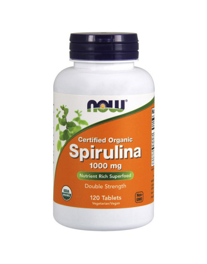 NOW Spirulina 1000 mg certified organic (120 tabs)
