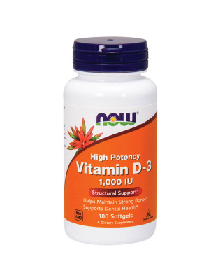 NOW Vitamin D-3 25 mcg (1000 IU) (180 softgels)