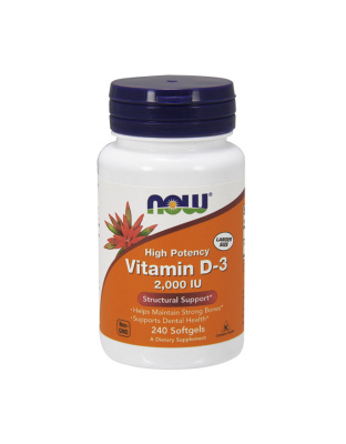 NOW Vitamin D-3 50 mcg (2000 IU) (240 softgels)