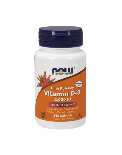 NOW Vitamin D-3 50 mcg (2000 IU) (240 softgels)