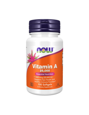 NOW Vitamin A 7500 mcg (25,000 IU) (100 softgels)