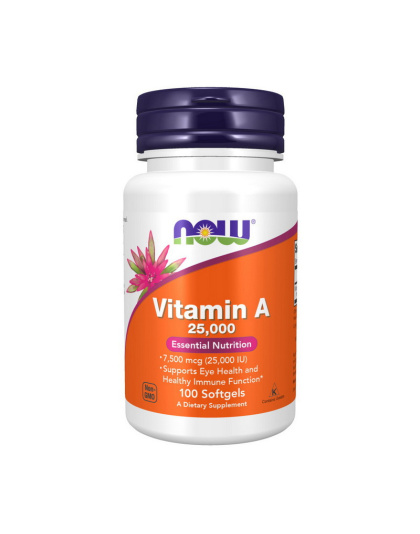 NOW Vitamin A 7500 mcg (25,000 IU) (100 softgels)