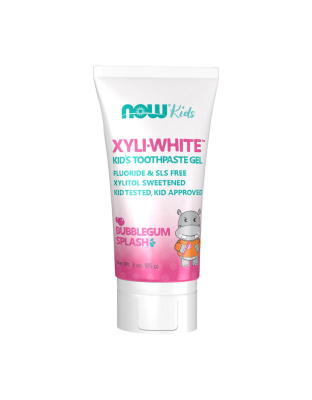 NOW Xyli White kids toothpaste gel (85 g, bubblegum splash)