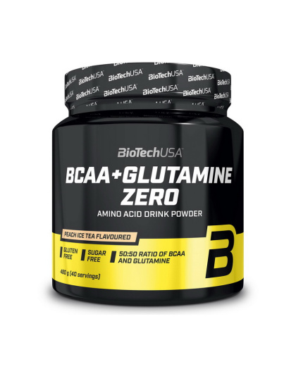 BioTech BCAA + Glutamine ZERO (480 g, orange)