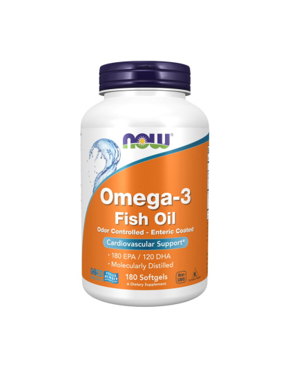 NOW Omega-3 Odor Controlled - Enteric Coated (180 softgels)