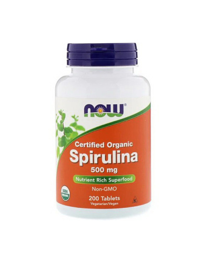 NOW Spirulina 500 mg certified organic (200 tabs)