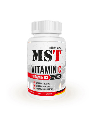 MST Vitamin C 500 mg + Vitamin D3 + Zinc (100 vcaps)