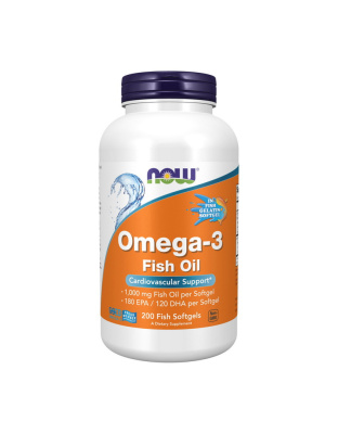 NOW Omega-3 Molecularly Distilled (200 fish softgels)
