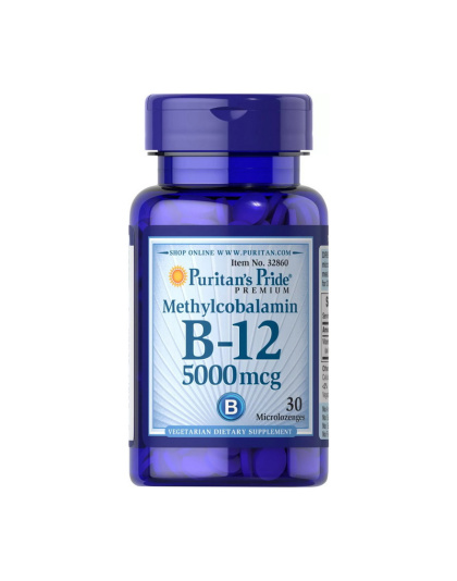 Puritan's Pride B-12 5000 mcg Methylcobalamin (30 microlozengels)